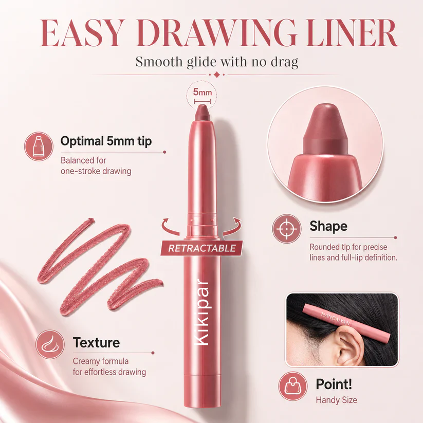 Last Day Buy 1 Get 1 Free Easy Glide Lip Liner — Creamy, Blendable Color with Smooth Application, Summervibes
