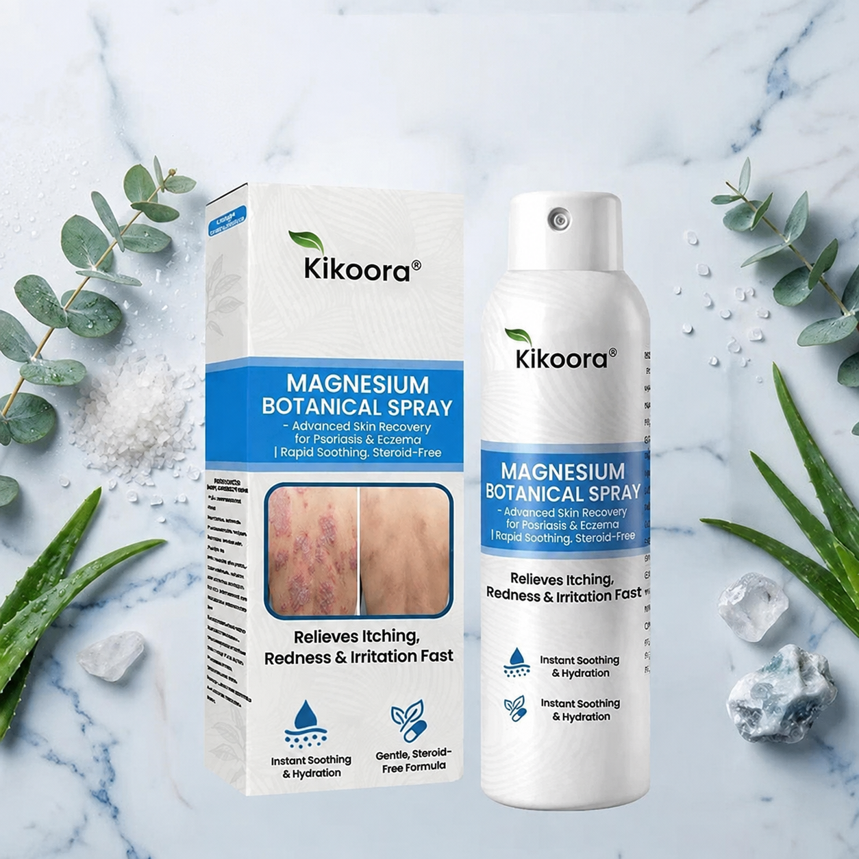 ✨Kikoora® Magnesium Botanical Spray –  Advanced Skin Recovery for Psoriasis & Eczema | Rapid Soothing, Steroid-Free