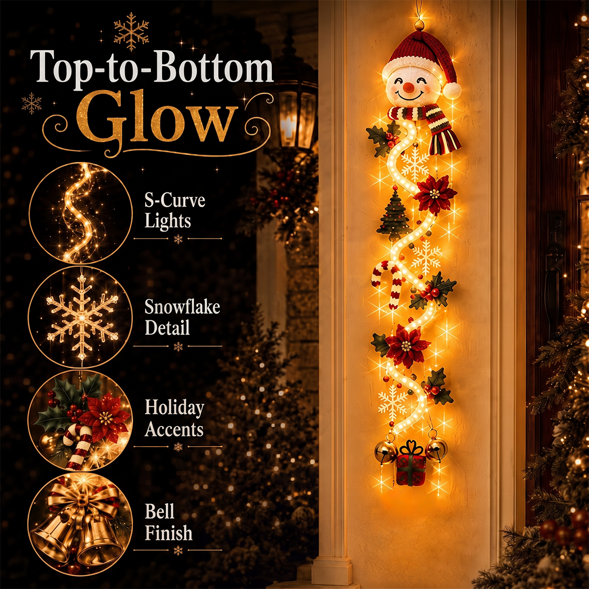 Glowing Christmas Door Hanger | 6 Festive Light Designs