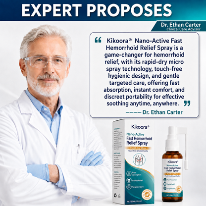 🌿👨‍⚕️Kikoora® Nano-Active Fast Hemorrhoid Relief Spray | Rapid-Dry Micro-Mist with Essential Oils, Touch-Free & Instant Soothe