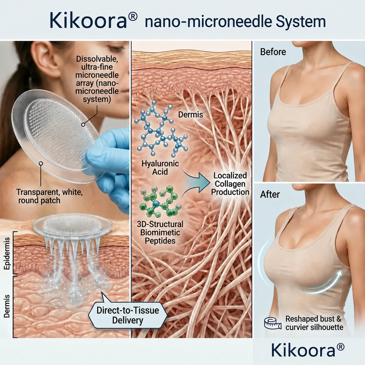 Kikoora® Targeted Breast Enhancement Advanced Nano Microneedle Patch