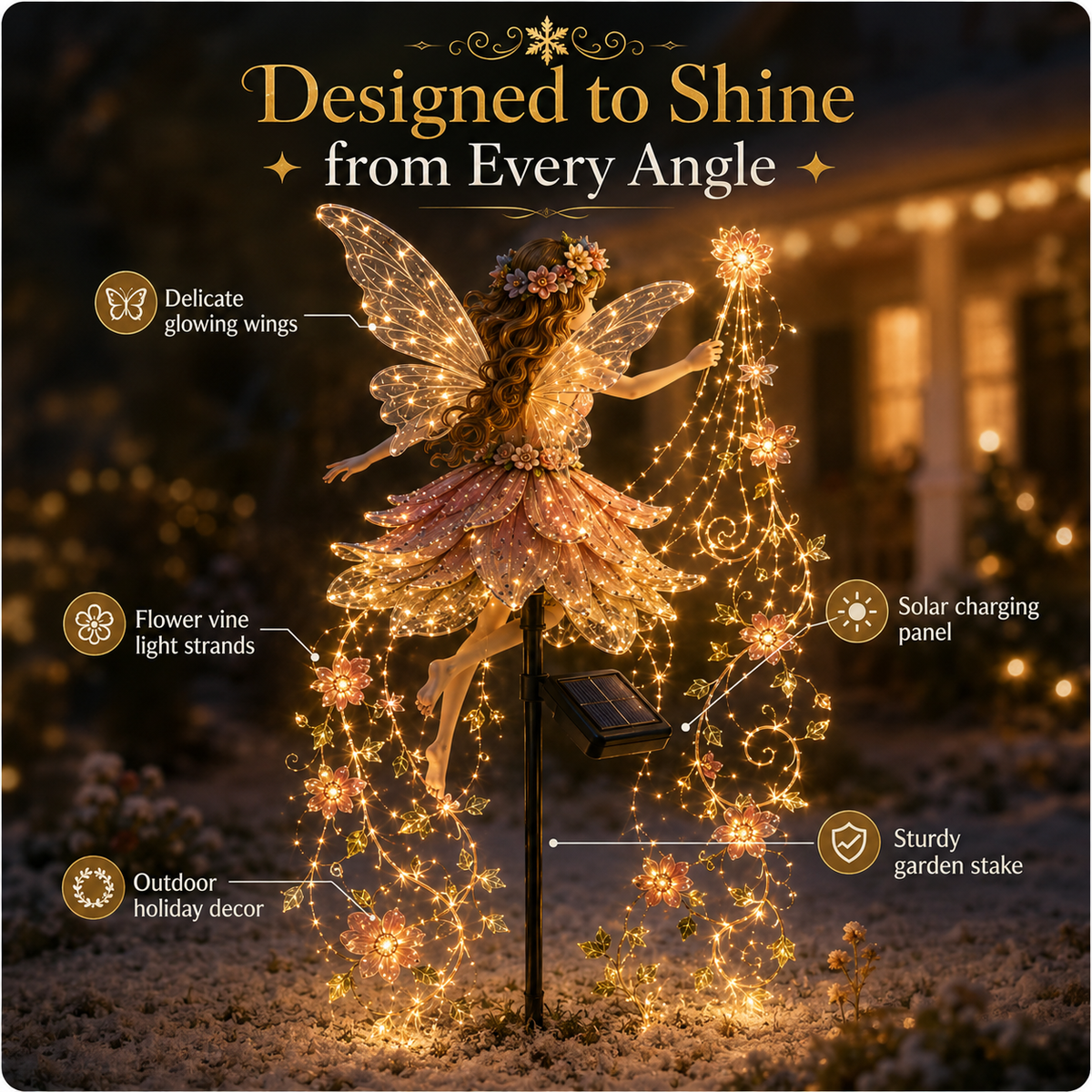 Enchanted Flower Fairy Solar Garden Light – Magical Glowing Outdoor Christmas Yard Decor