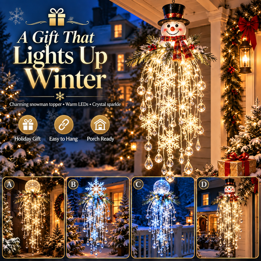 Hanging Snowflake & Crystal LED Porch Décor