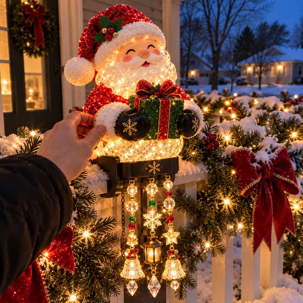Christmas Porch Railing Lights – 4 Festive Character Designs